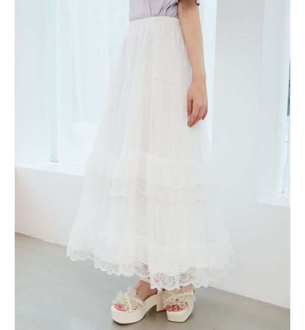  「ティアードレースフリルスカート」|スカート|
