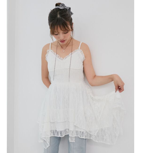  「イレヘムティアードミニキャミワンピ」|ワンピース|オフ
