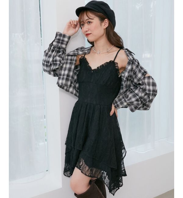  「イレヘムティアードミニキャミワンピ」|ワンピース|