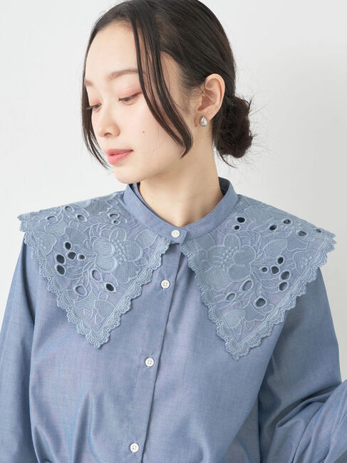 earth music&ecology「2way刺繍衿ブラウス」|シャツ・ブラウス|