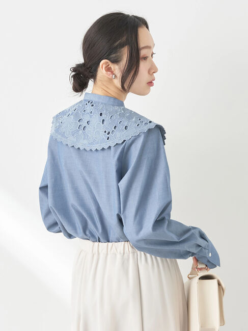 earth music&ecology「2way刺繍衿ブラウス」|シャツ・ブラウス|