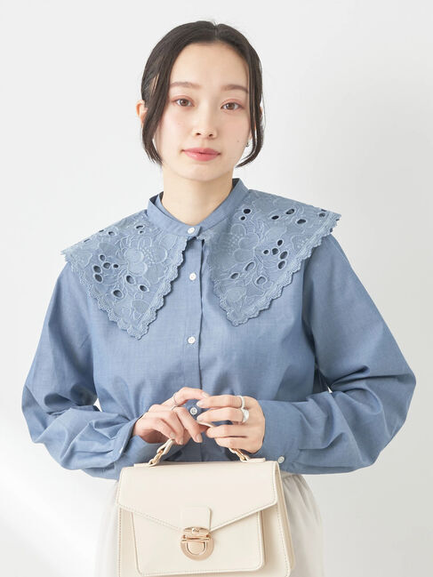 earth music&ecology「2way刺繍衿ブラウス」|シャツ・ブラウス|