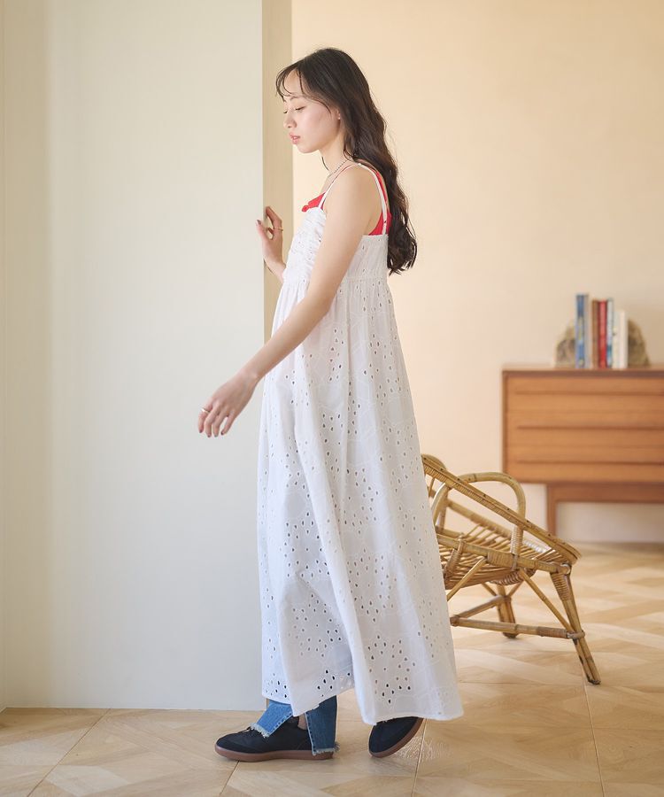 earth music&ecology「シフリー刺繍キャミワンピース」|ワンピース|