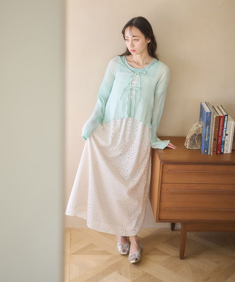 earth music&ecology「シフリー刺繍キャミワンピース」|ワンピース|