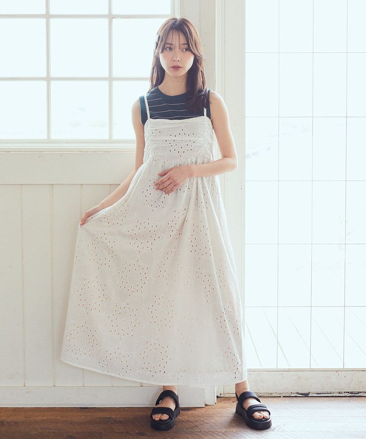 earth music&ecology「シフリー刺繍キャミワンピース」|ワンピース|