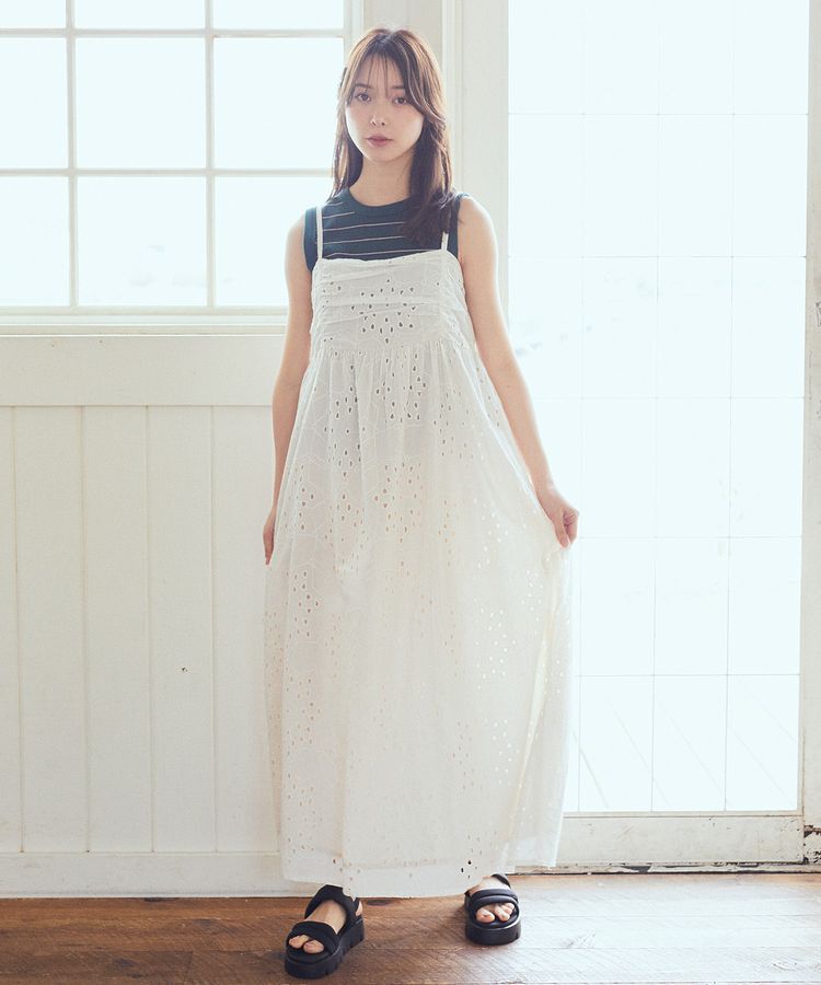 earth music&ecology「シフリー刺繍キャミワンピース」|ワンピース|