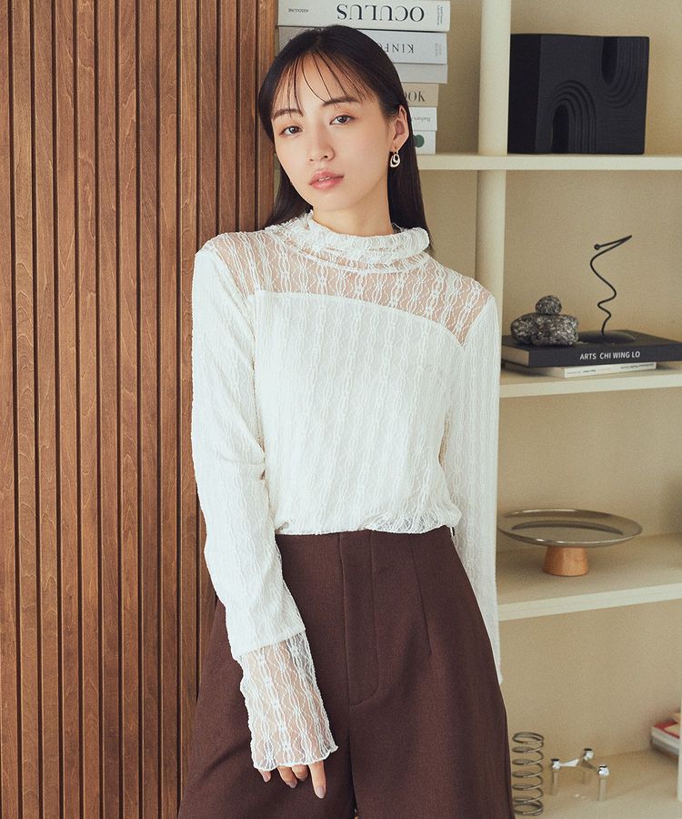 earth music&ecology「あったかレースプルオーバー」|Tシャツ・カットソー|