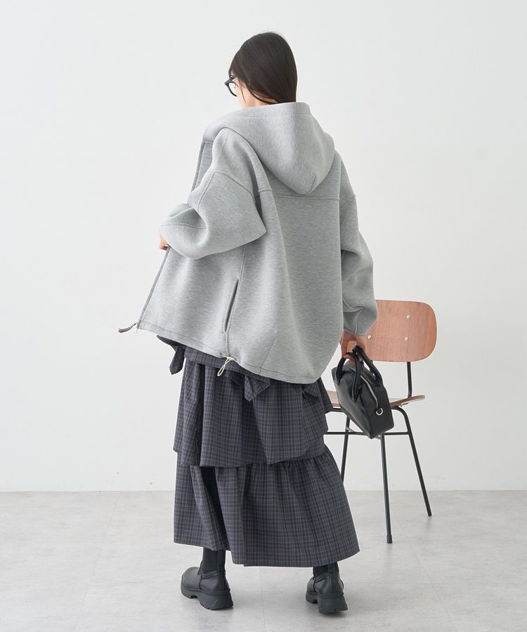 earth music&ecology「ハイウエストランダムティアードチェックスカート」|フレア|