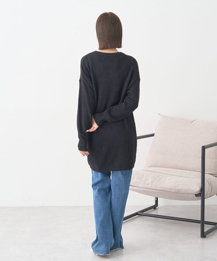 earth music&ecology「セルフカットストレッチフレアデニムパンツ」|デニム|