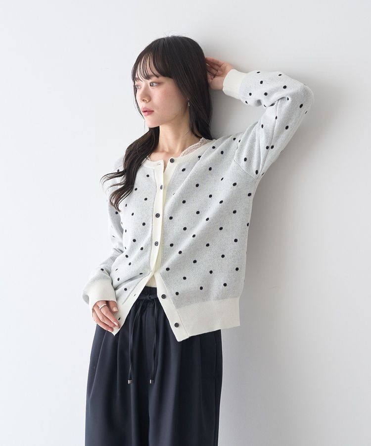earth music&ecology「ドットジャガードカーディガン」|カーディガン|