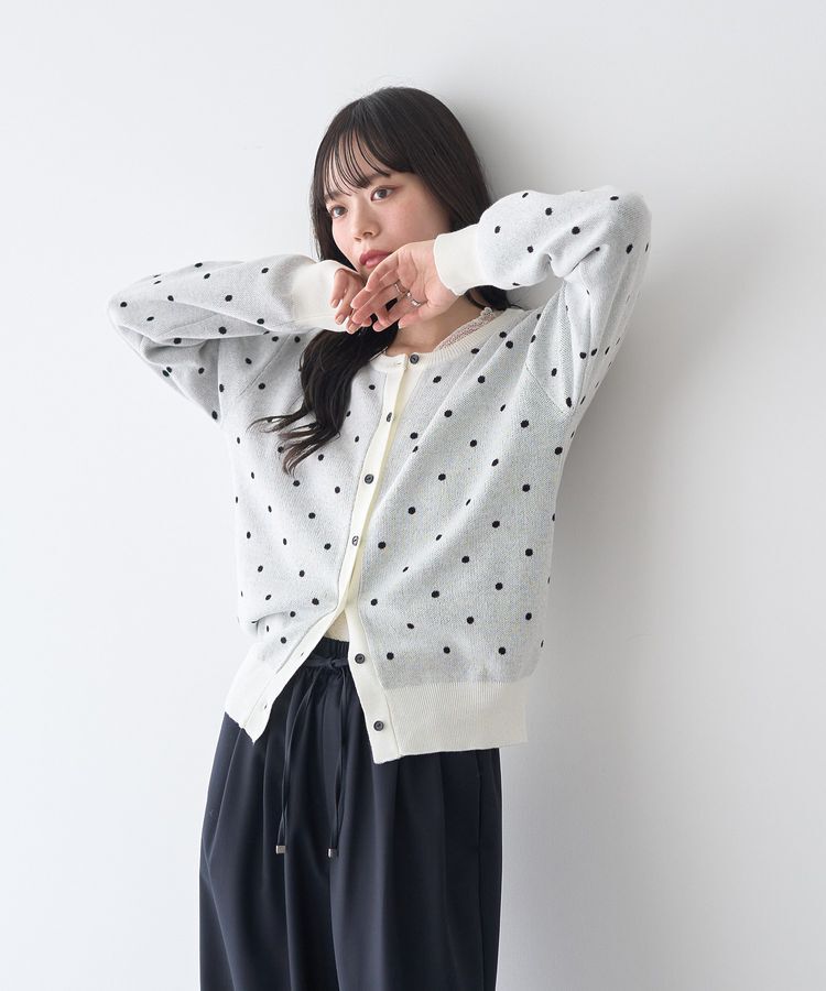 earth music&ecology「ドットジャガードカーディガン」|カーディガン|