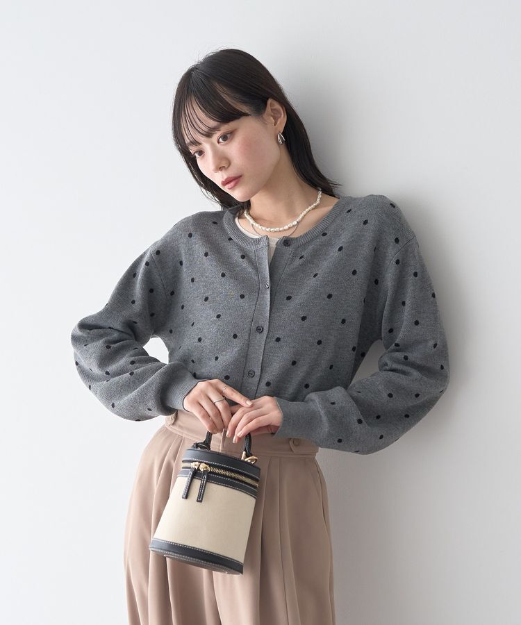 earth music&ecology「ドットジャガードカーディガン」|カーディガン|
