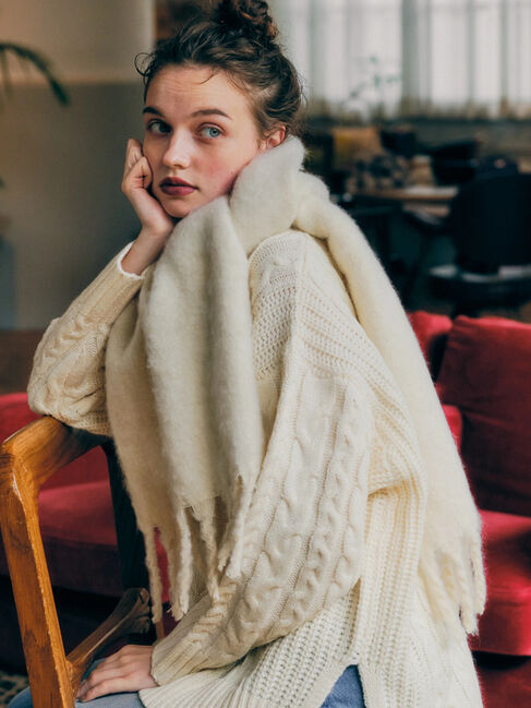  「ブークレフリンジストール」|ストール|オフホワイト