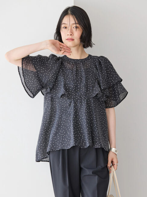 AMERICAN HOLIC「接触冷感シアーフリルブラウス」|シャツ・ブラウス|