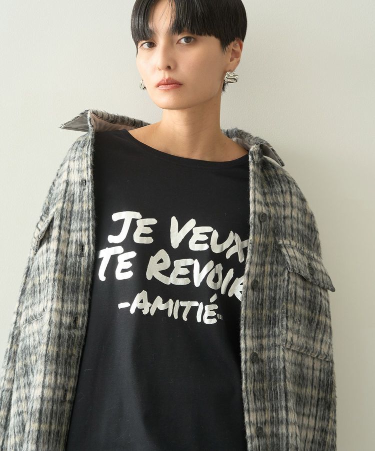 AMERICAN HOLIC「AMITE' 箔プリントカットプルオーバー」|Tシャツ・カットソー|Black