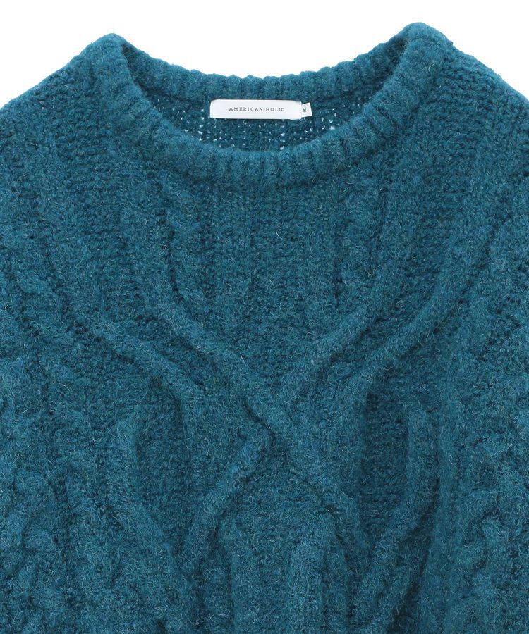 AMERICAN HOLIC「ローゲージアラン柄ニットプルオーバー」|ニット・セーター|