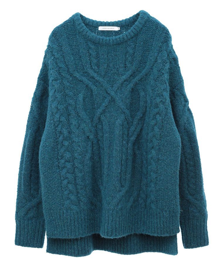 AMERICAN HOLIC「ローゲージアラン柄ニットプルオーバー」|ニット・セーター|