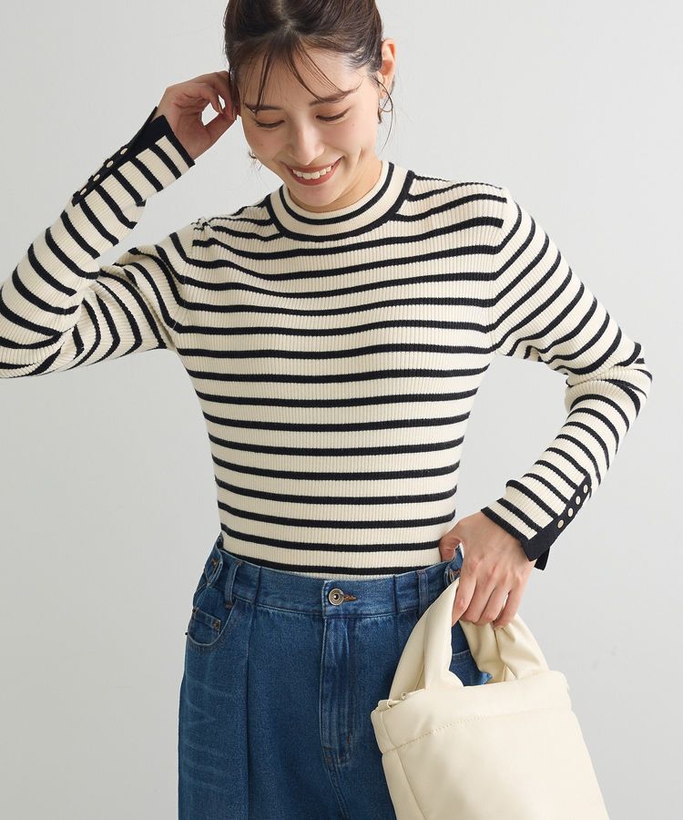 Green Parks「もちやわ 袖口釦リブニットプルオーバー」|ニット・セーター|Border