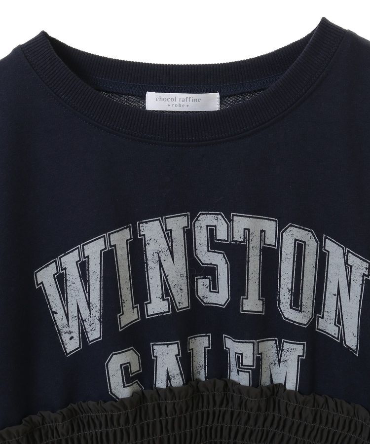 Green Parks「ミニ裏毛異素材ドッキングロゴプルオーバー」|Tシャツ・カットソー|