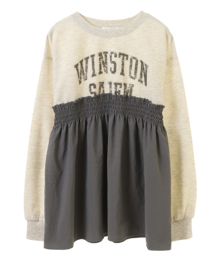 Green Parks「ミニ裏毛異素材ドッキングロゴプルオーバー」|Tシャツ・カットソー|