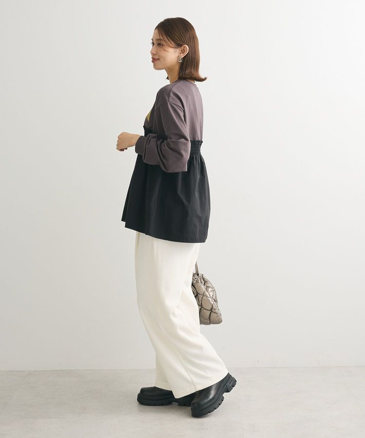 Green Parks「ミニ裏毛異素材ドッキングロゴプルオーバー」|Tシャツ・カットソー|