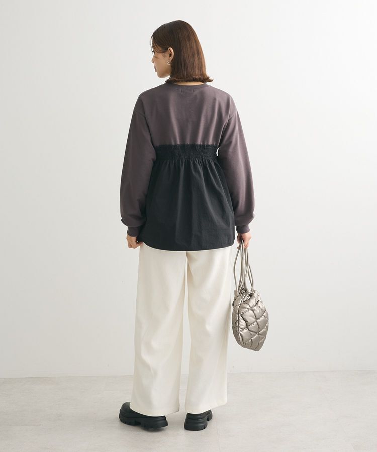 Green Parks「ミニ裏毛異素材ドッキングロゴプルオーバー」|Tシャツ・カットソー|