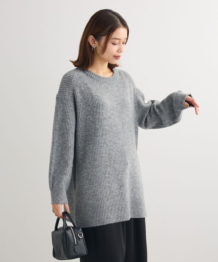 Green Parks「fuwaっと 畦チュニック」|ニット・セーター|Gray Mixture