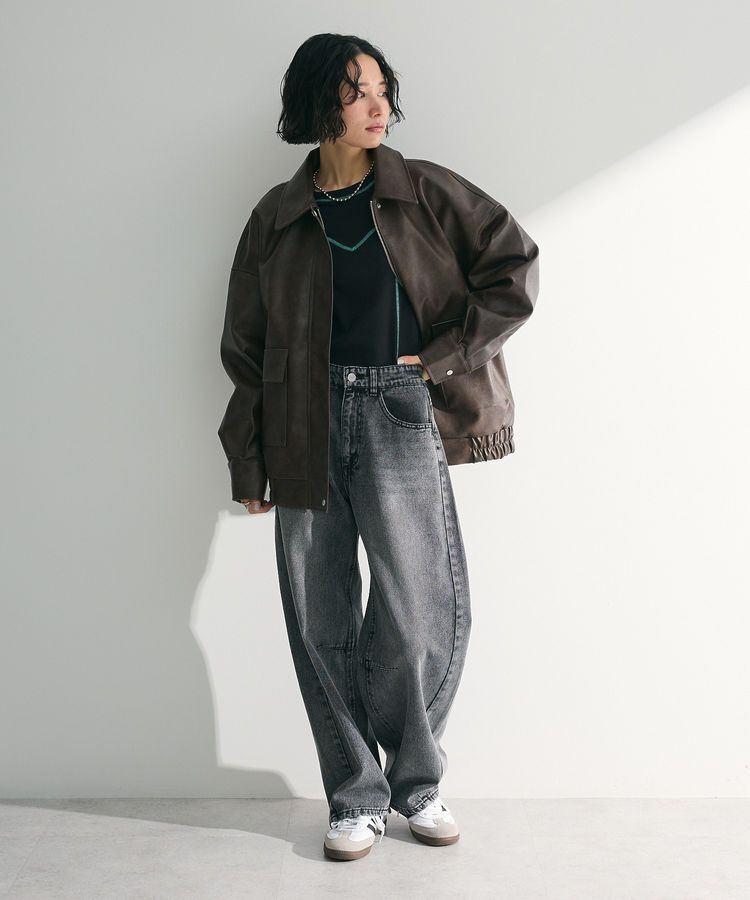 Green Parks「・ELENCARE DUE デニムバレルレッグパンツ」|デニム|