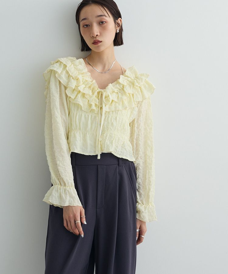 AnriettMusee「2WAYフリルブラウス」|シャツ・ブラウス|Ivory