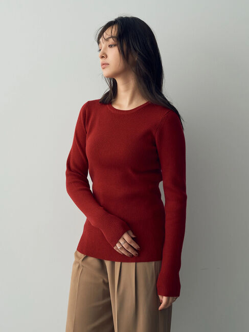 YECCA VECCA「クルーネックリブ編みニット」|ニット・セーター|