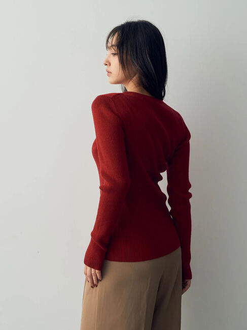 YECCA VECCA「クルーネックリブ編みニット」|ニット・セーター|