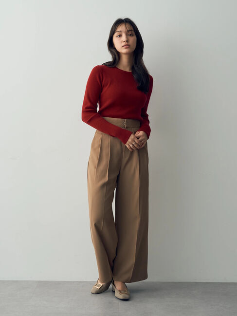 YECCA VECCA「クルーネックリブ編みニット」|ニット・セーター|