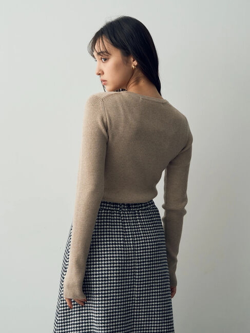 YECCA VECCA「クルーネックリブ編みニット」|ニット・セーター|