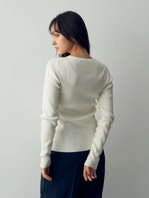 YECCA VECCA「クルーネックリブ編みニット」|ニット・セーター|