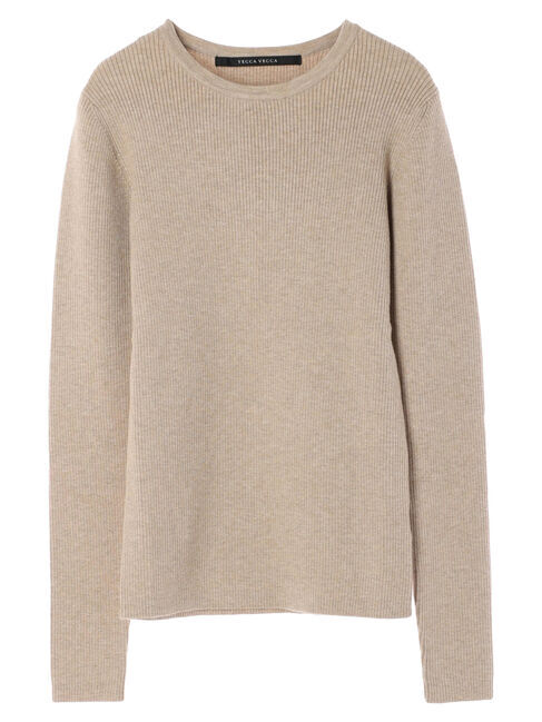 YECCA VECCA「クルーネックリブ編みニット」|ニット・セーター|