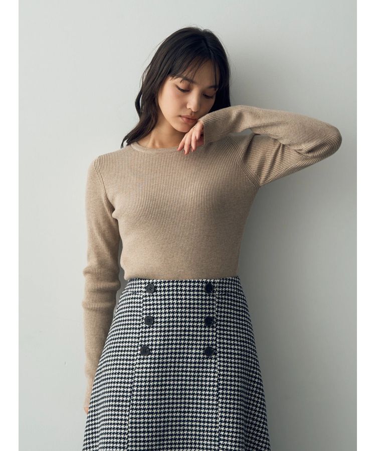 YECCA VECCA「クルーネックリブ編みニット」|ニット・セーター|