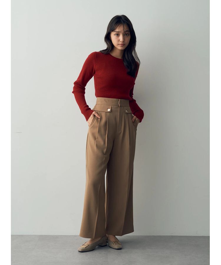 YECCA VECCA「クルーネックリブ編みニット」|ニット・セーター|