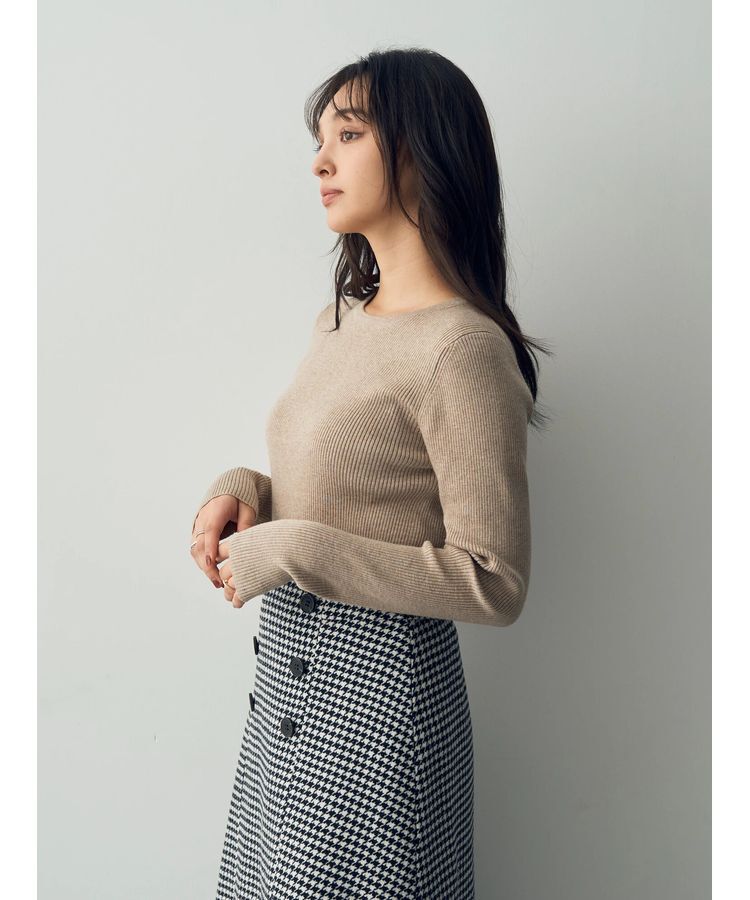 YECCA VECCA「クルーネックリブ編みニット」|ニット・セーター|