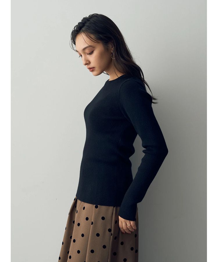 YECCA VECCA「クルーネックリブ編みニット」|ニット・セーター|