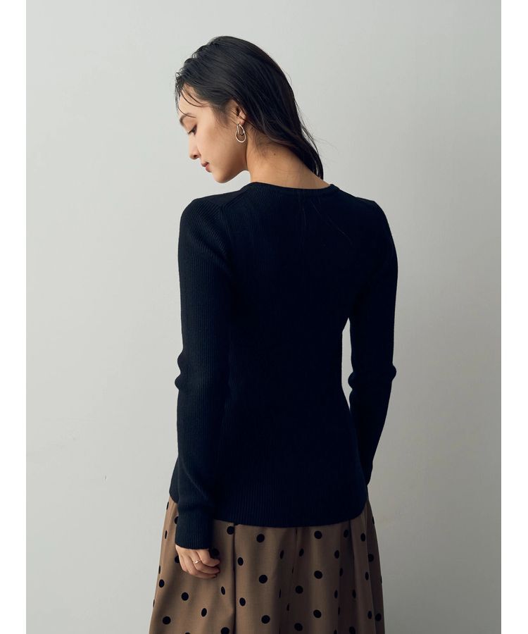 YECCA VECCA「クルーネックリブ編みニット」|ニット・セーター|