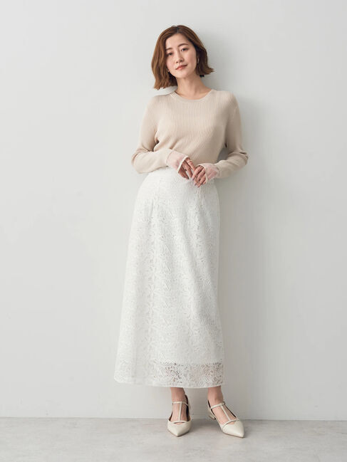 YECCA VECCA「レースロングナロースカート」|スカート|