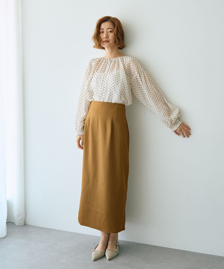 YECCA VECCA「シアードットジャガードブラウス」|シャツ・ブラウス|