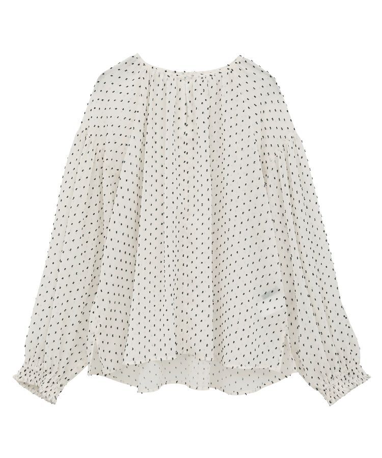 YECCA VECCA「シアードットジャガードブラウス」|シャツ・ブラウス|