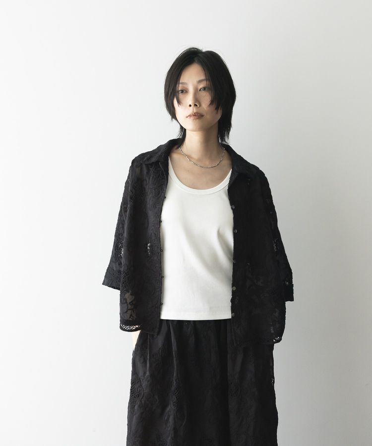 GARAGE OF GOOD CLOTHING「開襟レースハーフスリーブシャツ」|シャツ・ブラウス|