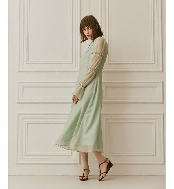 LOULOU WILLOUGHBY「【LOULOU WILLOUGHBY】ギャザーシフォンスリーブワンピース」|ワンピース|