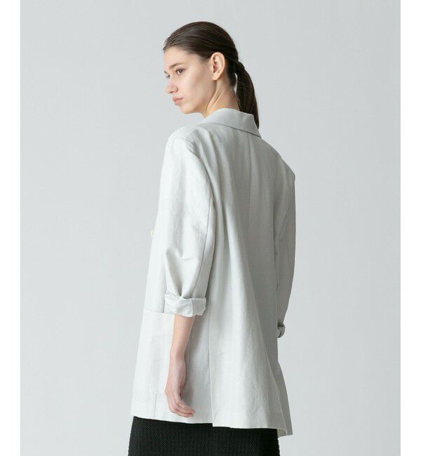 allureville「リネンスラブビックショルダージャケット」|テーラードジャケット|