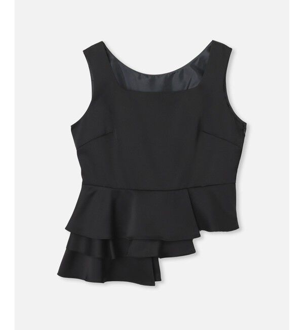 LOULOU WILLOUGHBY「【LOULOU WILLOUGHBY】サテンペプラムスクエアブラウス」|シャツ・ブラウス|