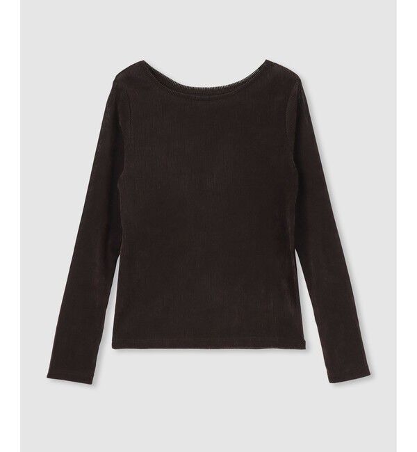 allureville「シアーストライプロンT」|Tシャツ・カットソー|ブラウン