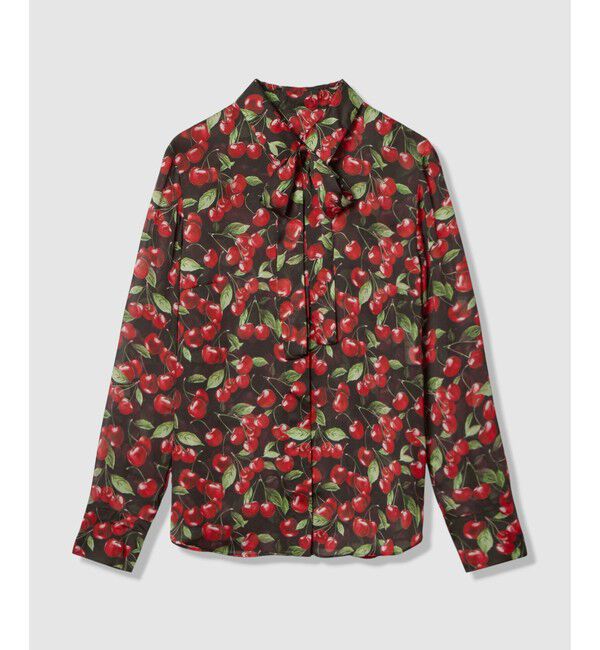 LOULOU WILLOUGHBY「WEB限定【LOULOU WILLOUGHBY】LISAチェリープリント ボウタイブラウス」|シャツ・ブラウス|