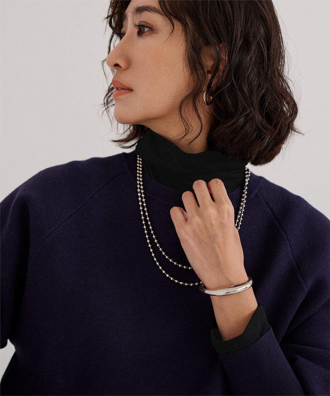 ur's「【星玲奈さんコラボアイテム】ボトルネックラウンドヘムプルオーバー」|Tシャツ・カットソー|